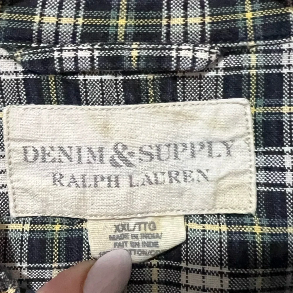 Denim & Supply Ralph Lauren Men's XXL Plaid Button Down Shirt 100% Cotton